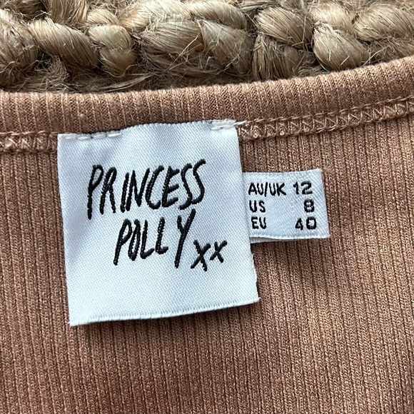 Princess Polly Ribbed Brown Tank Top-women’s size 8 - Picture 3 of 4